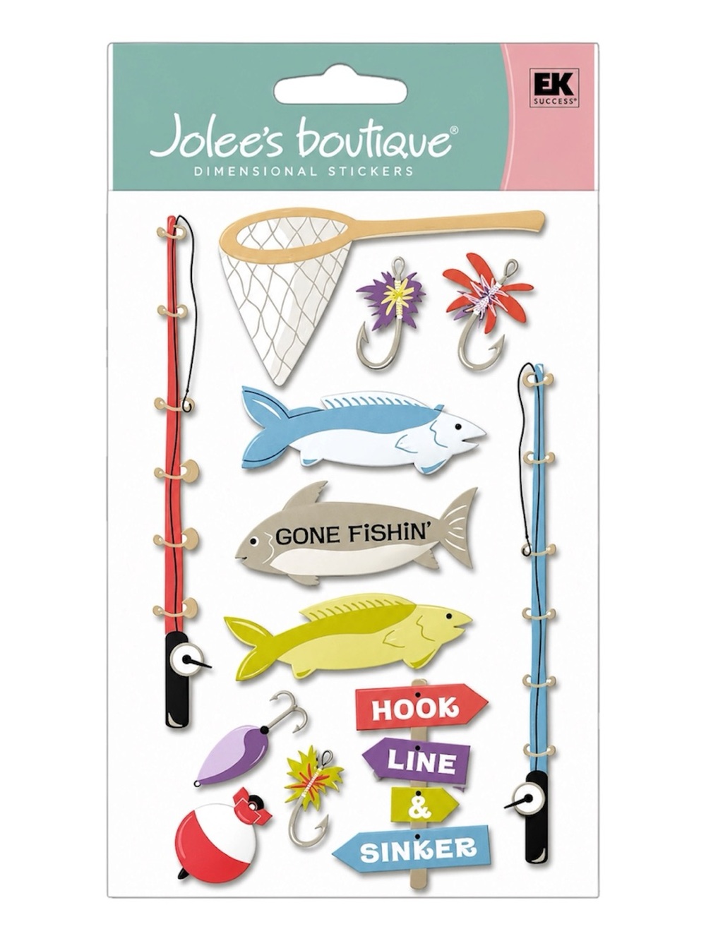 JOLEE’S BOUTIQUE 3D FISHING STICKERS - BRAND NEW